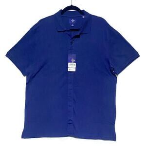 Magna Click Button Up Shirt Men's Size Medium Short Sleeve Blue New With Tag